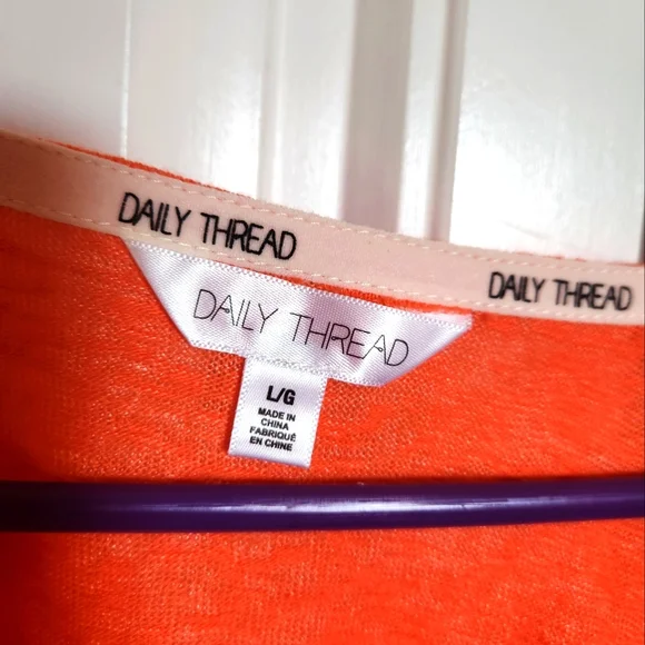 DAILY THREAD BABYDOLL TOP- SIZE LARGE - Picture 4 of 7